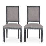 French Country Style Dining Chair With Upholstered Seating And Fluted Legs