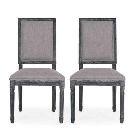 French Country Style Dining Chair With Upholstered Seating And Fluted Legs