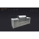 Mont Alpi Deluxe Series 8 Ft Propane Outdoor Kitchen Island w/ Side Burner - MAi805-D