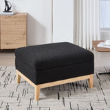 Upholstered Storage Ottoman With Reversible Lid Coffee Table, Foot Stool