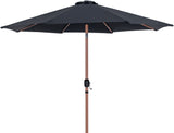 Fiji - Aluminum Patio Umbrella With Square White And Teak Base