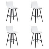 Vienna - Modern Swivel Bar Height Stool - Black Brushed Wood Frame