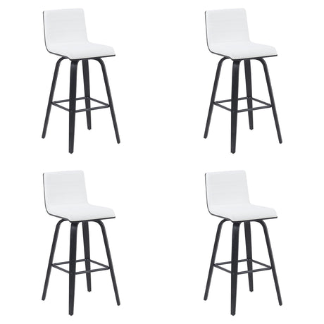 Vienna - Modern Swivel Bar Height Stool - Black Brushed Wood Frame