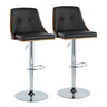 Gianna - Mid Century Modern Adjustable Barstool With Swivel With Oval Footrest (Set of 2)
