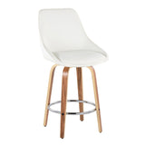 Diana - 26" Fixed-Height Counter Stool With Swivel And Round Chrome Metal Footrest (Set of 2) - Zebra Wood