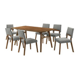 Channell - Walnut Wood Dining Table Set