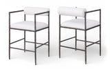 Axis - Linen Textured Cream Fabric Upholstered Counter Stool (Set of 2)