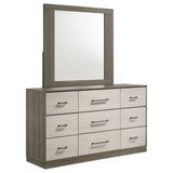 Edmondson - 9 Drawer Dresser With Mirror - Natural / Gray