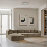 Shaggy - Fabric 5 Piece Modular Sectional With Ottoman