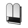 Double Arched Mirror Wall Cabinet With 2 Doors, Featuring Adjustable Shelves And Towel Rack