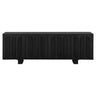 Farmhouse TV Stand, Storage Media Console With Adjustable Shelves & 3 Cable Holes