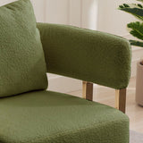 Modern Decorative Chair Teddy Fleece Upholstered And Metal Foot