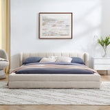 Modern Upholstered Bed Frame With Thick Chenille Fabric And Headboard