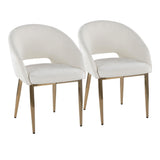 Renee - Upholstered Contemporary Chair (Set of 2) - Gold Metal Legs