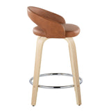Grotto - 31" Upholstered Fixed-Height Counter Stool (Set of 2) - Natural Wood Base