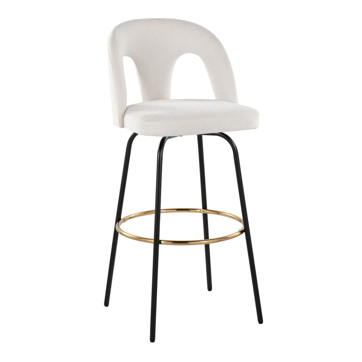 Ava - Upholstered Fixed-Height Barstool (Set of 2) - Black Base