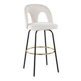 Ava - Upholstered Fixed-Height Barstool (Set of 2) - Black Base
