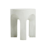Outdoor Round Top Side Table / End Table, Living Room Accent Table - Antique White
