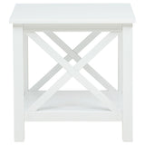 Slater - End Table With X Frame Trim - White