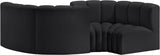 Arc - Faux Leather 4 Piece Curved Modular Sofa