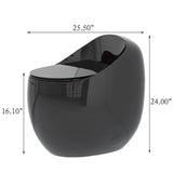 Modern Egg Shape Toilet 1.28 Gpf Single Flush Ceramic