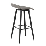 Ale - Contemporary Fixed-Height Barstool (Set of 2) - Black Steel Frame