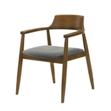 Emorie - Upholstered Solid Wood Dining Chair - Charcoal / Walnut