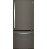 GE GDE21EMKES - 30 in. 21 cu. ft. Bottom Freezer Refrigerator with Ice Maker - Fingerprint Resistant Slate