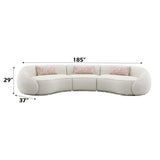 Sahara - Boucle Sectional Sofa With 3 Pillows - Beige