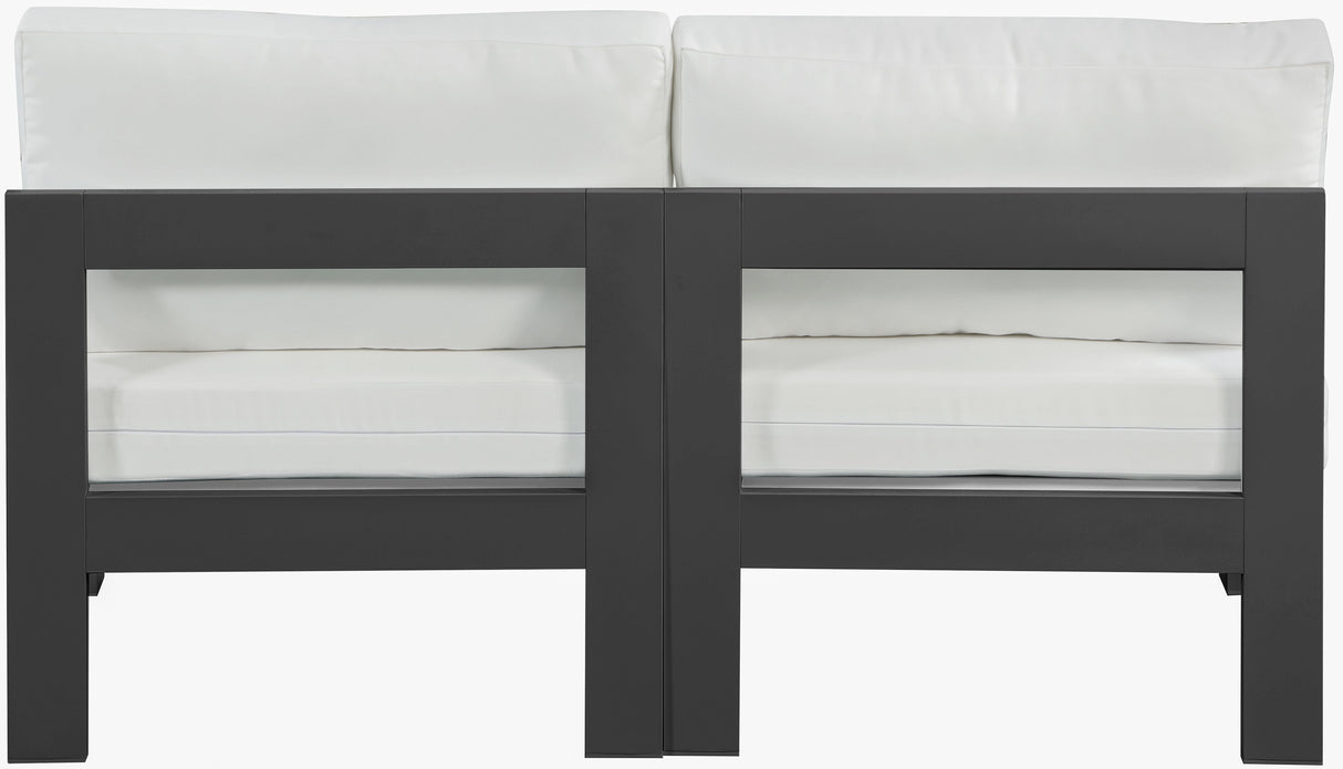 Nizuc - Outdoor Patio 2 Seat Armless Modular Sofa With Gray Frame