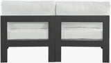 Nizuc - Outdoor Patio 2 Seat Armless Modular Sofa With Gray Frame