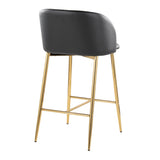 Fran - Fixed-Height Counter Stool (Set of 2) - Gold Metal Base