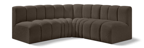 Arc - Boucle Fabric 4 Piece Corner Modular Sofa
