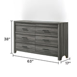 Denver - 6 Drawer Dresser - Gray