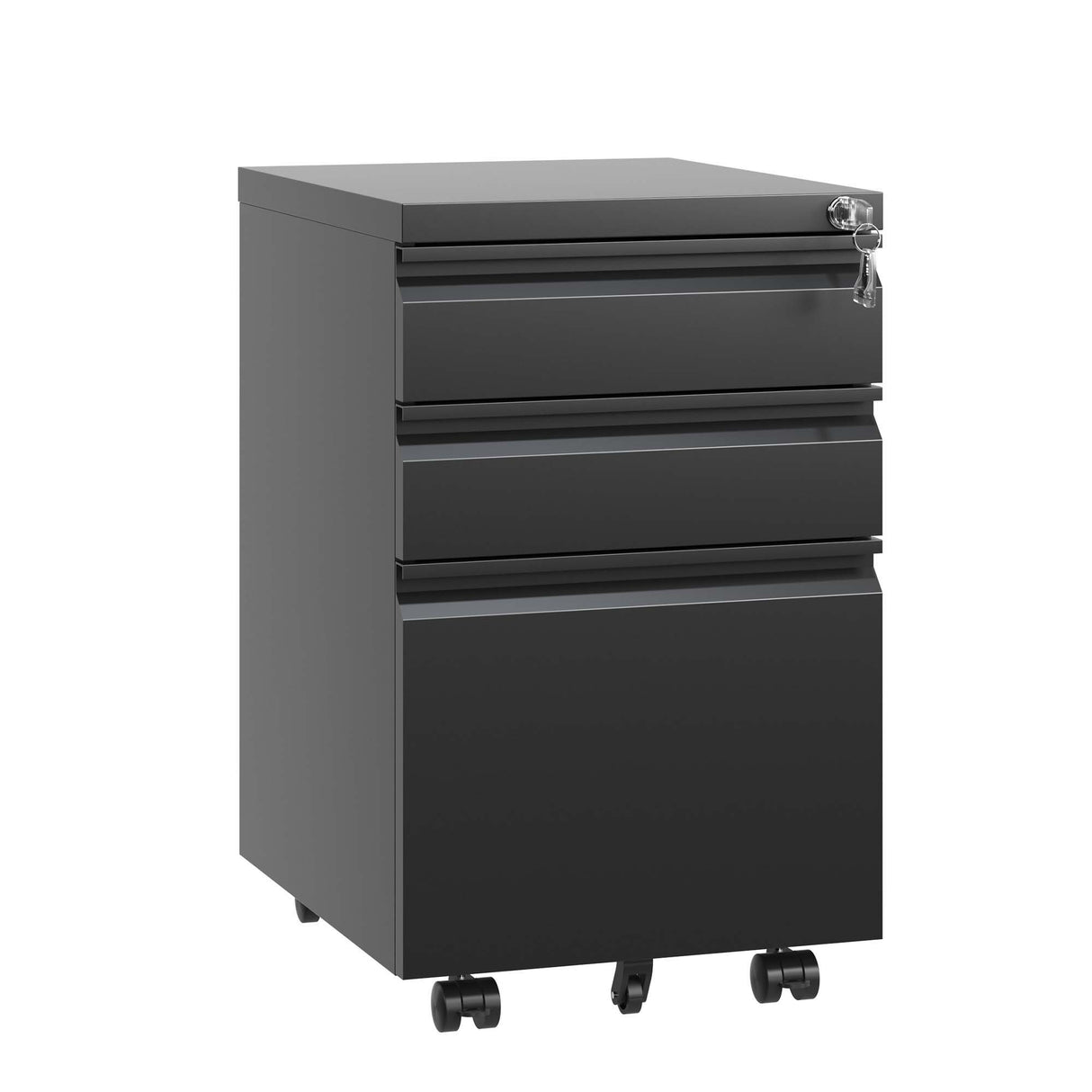 Metal Drawer Mobile File Cabinet With Lock For Home Office Organizer