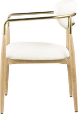 Ronda - Vegan Leather Upholstered Dining Arm Chair - Natural Legs