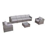 Outdoor Wicker Conversation Set With Cushions, All Weather