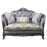 Ariadne - Loveseat With 3 Pillows - Fabric & Platinum