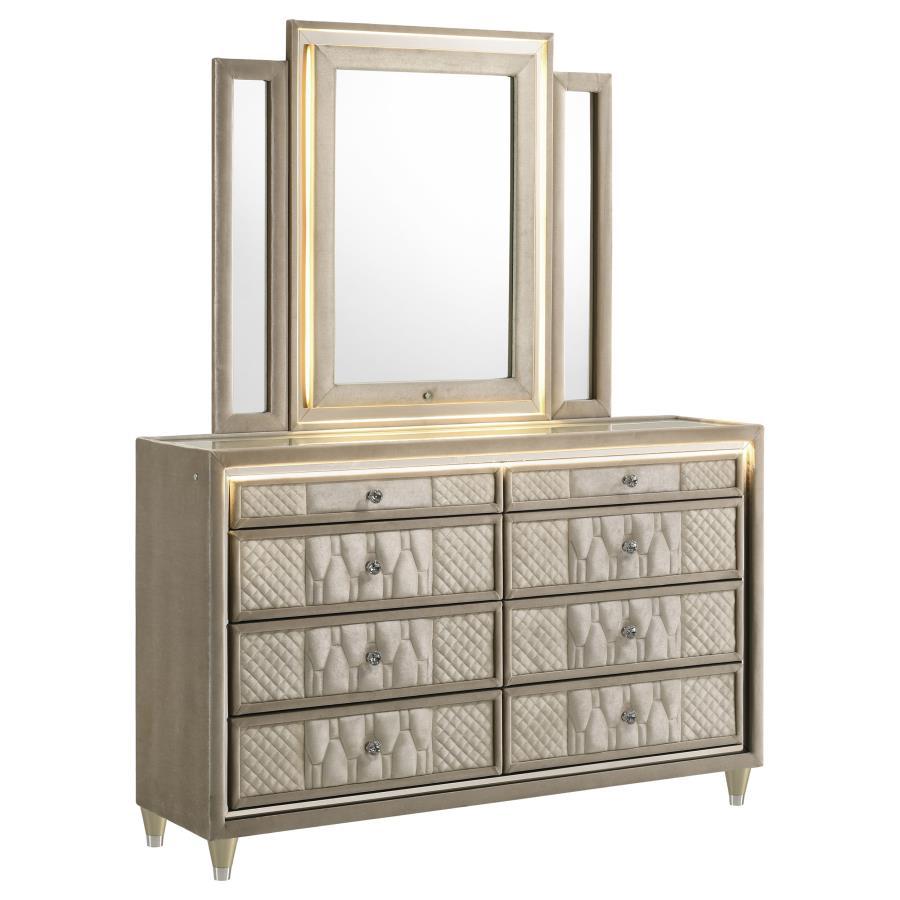 Lorient - 8-Drawer LED Bedroom Dresser Cabinet
