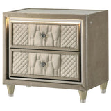 Lorient - 2-Drawer LED Nightstand With USB