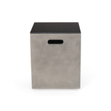 Modern Design Mgo Tank Holder Side Table With Ceramic Top - Black / Gray
