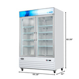 53 in. 2-Door Commercial Display Merchandiser Freezer 45 cu. ft. in White (MDF-2GD-45C-WH)