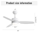 46" New Design Ceiling Fan With Lights 3 ABS Blades 6-Speed Dc Motor