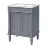 Bathroom Vanity With Top Sink, 2 Tier Storage Cabinet
