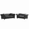 Chesterfield 3 And 2 Seater Sofa Set, High Tech Fabric Upholstered Couch For Living Room