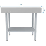 30" x 24" 16-Gauge Stainless Steel Equipment Stand with Galvanized Undershelf, EQT-163024.