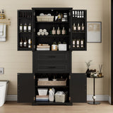Elegant Multi Functional Storage Cabinet With Slide Rail Drawers, Adjustable Shelves