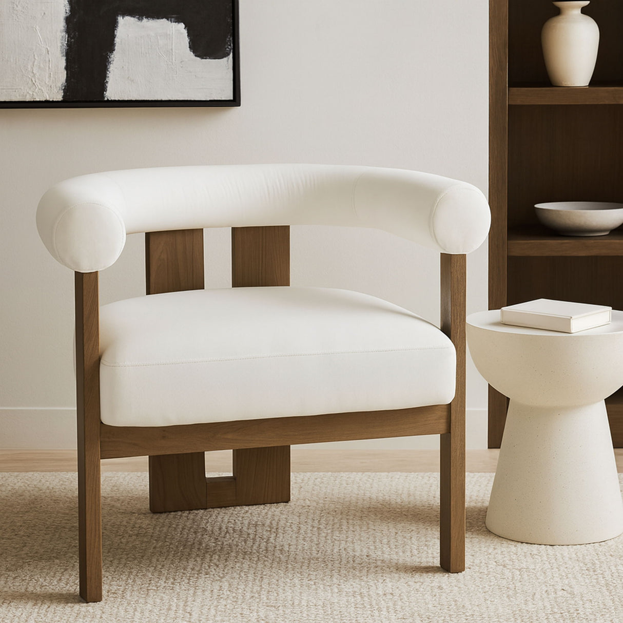 Arienzo - Performance Fabric Upholstered Accent Chair - Walnut Base