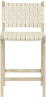 Entwine - Vegan Leather Upholstered Counter Stool - Painted Natural