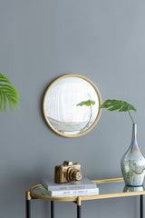 Round Mirror, Circle Mirror With Iron Frame For Living Room Bedroom Vanity Entryway Hallway